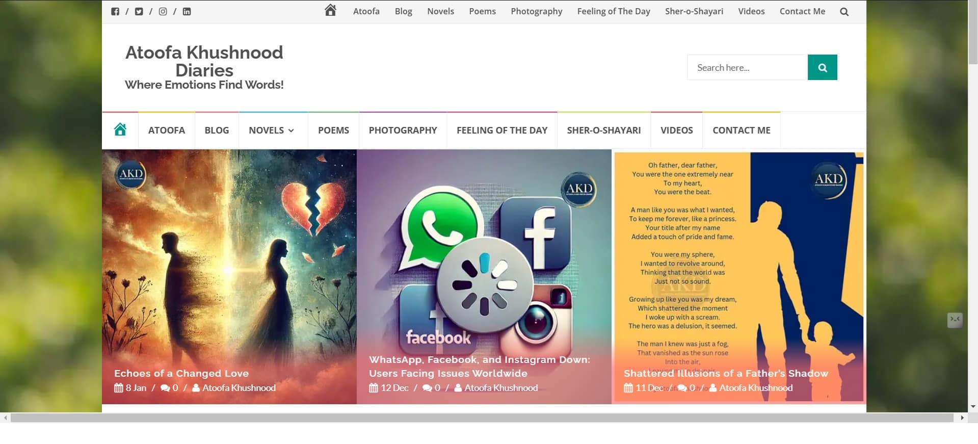 Atoofa Khushnood's Personal Website Link