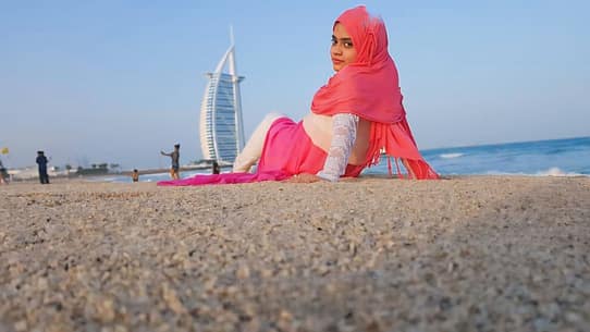 Atoofa Khushnood in Dubai at the Jumeirah Beach